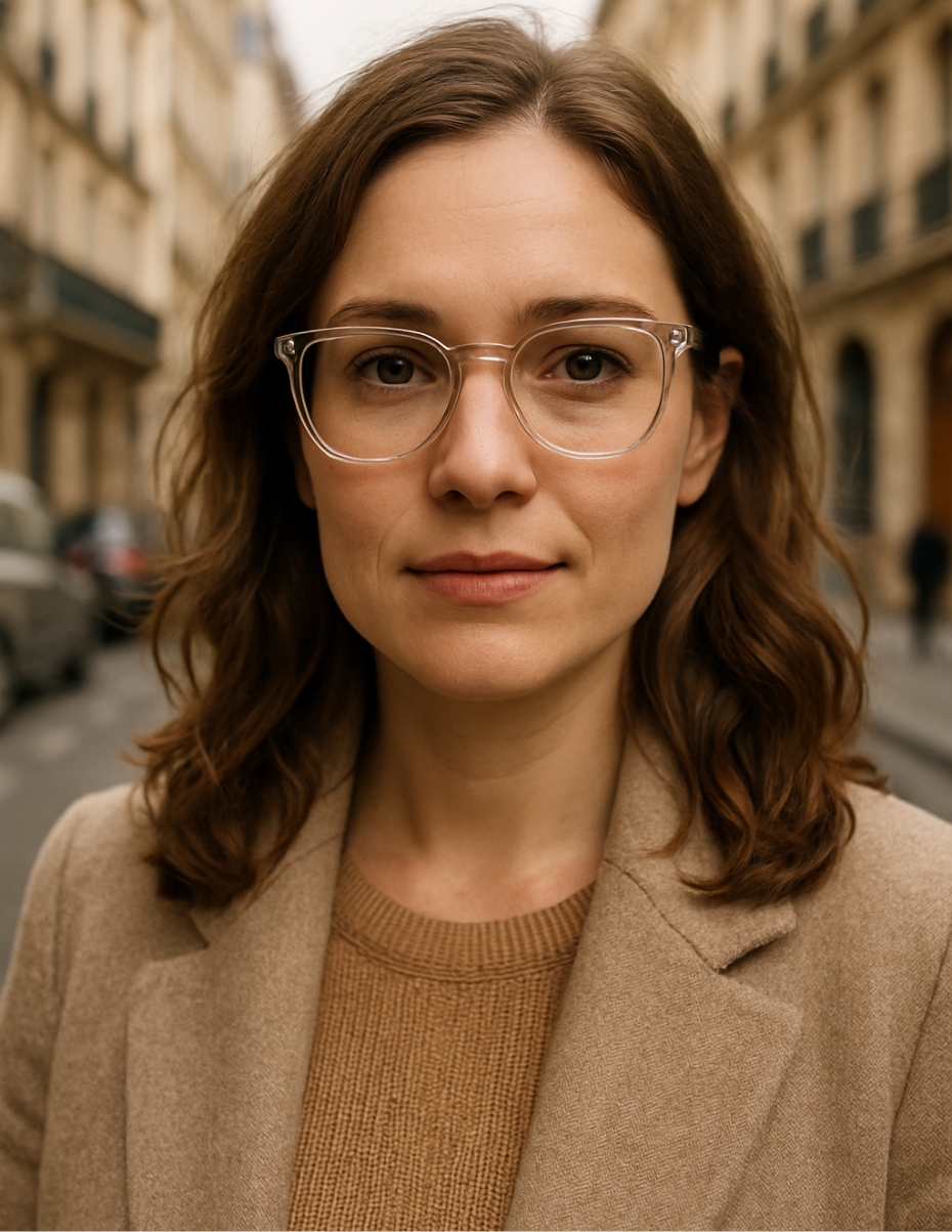 Frau mit transparenter Brille. 